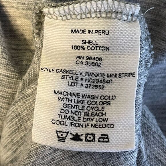 Theory Striped V-Neck T-Shirt Gray L - Picture 6 of 7